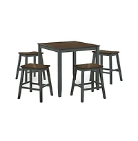 Enitial Star Silva Wood 5-Piece Counter Dining Set