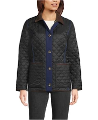 Lands' End Women's Print Reversible Barn Quilted Insulated Jacket