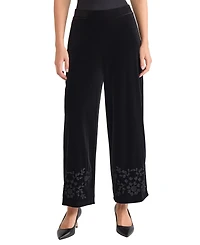Jones New York Women's Embroidered Wide Leg Pants