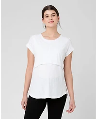 Ripe Maternity Richie White Nursing Tee for Women - Comfortable Wear