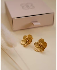Ottoman Hands Buttercup Flower Stud Earrings