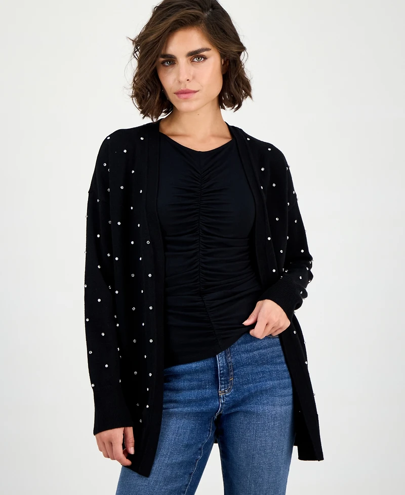 I.n.c. International Concepts Women's Allover Embellished Cardigan Sweater, Macy's Exclusive