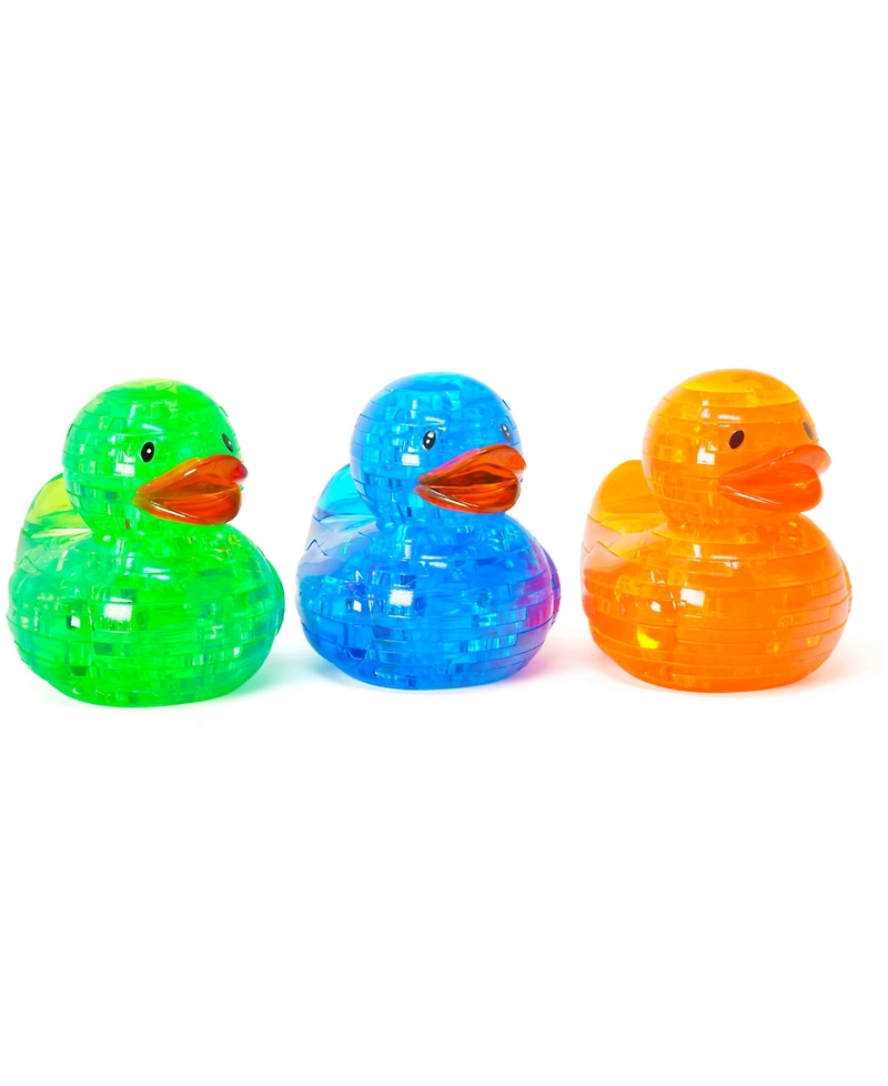 AreYouGame.com 3D Crystal Puzzle Deluxe Rubber Ducks 3-Pack, 129 Pieces
