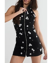Embellished Applique Mini Dress