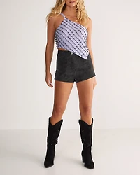 Studded Asymmetric One Shoulder Top