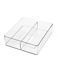 iDesign Divided Plastic Pantry Bin with Handle, Clear, Made in Usa