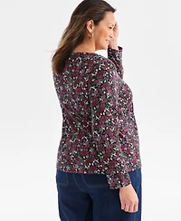Style & Co Plus Size Scoop-Neck Long-Sleeve Top
