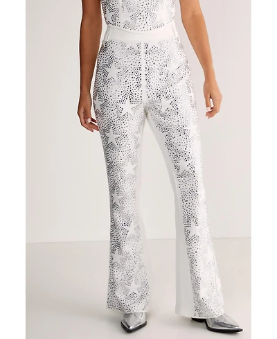 Nasty Gal Women's Star Diamante Tailored Flare Trousers