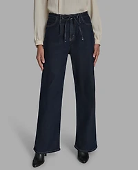 Bcbg Women's Straight-Leg Tie-Waist Jeans