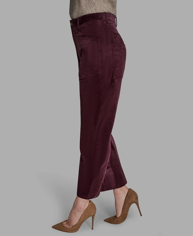 Bcbg Women's Velvet Barrel Mid Rise Dropped Crotch Pants