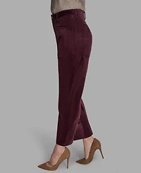 Bcbg Women's Velvet Barrel Mid Rise Dropped Crotch Pants