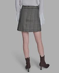 Bcbg Women's Buttoned Plaid Mini Skirt