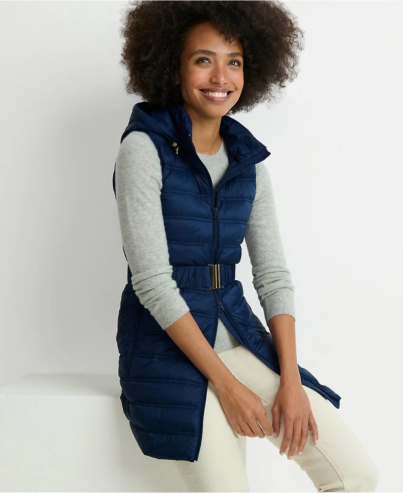 Lands' End Women's Wanderweight Belted Packable Down Vest