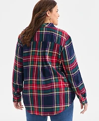 Style & Co Plus Sarah Plaid Perfect Shirt, Macy's Exclusive