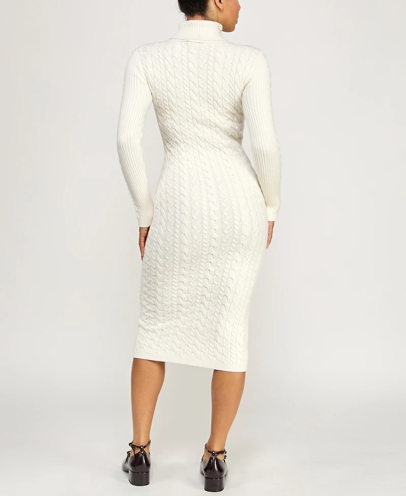 Rosie Harlow Juniors' Cable Knit Rhinestones Sweater Dress