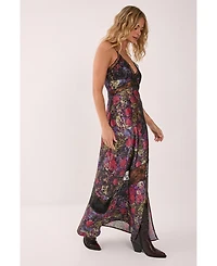 Nasty Gal Women's Satin Lace Maxi Slip Dress