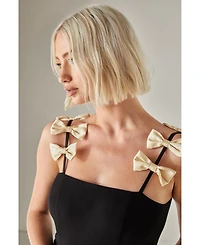 Nasty Gal Women's Contrast Bow Tailored Romper Playsuit