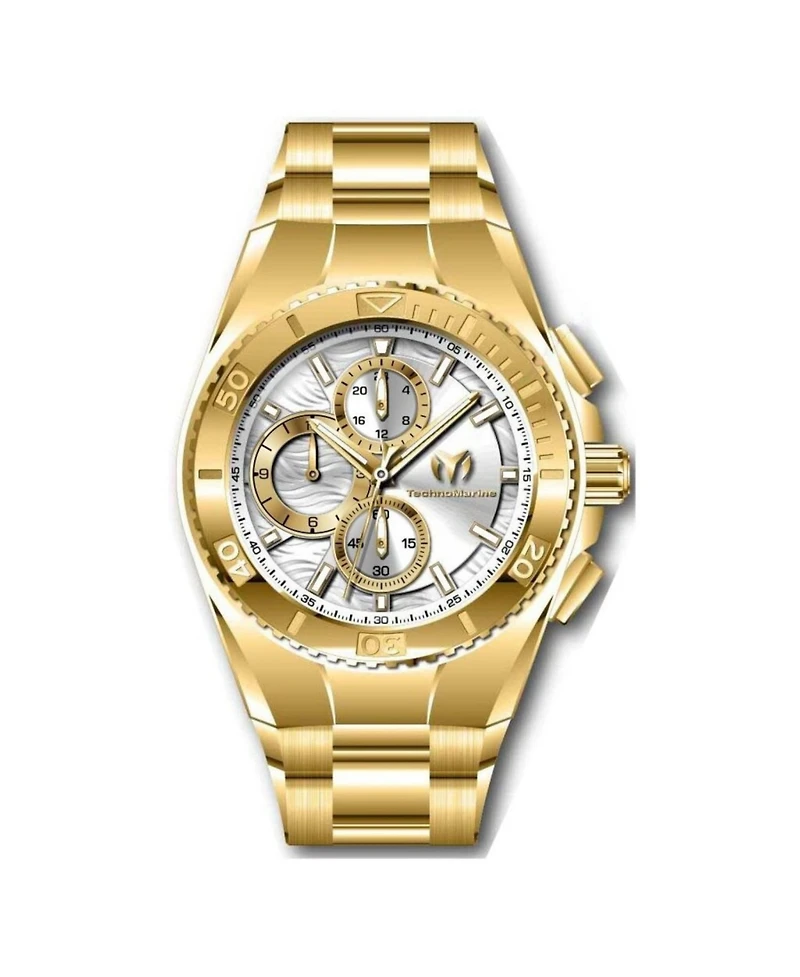 Technomarine Men's Tm-224022 Manta Chronograph Gmt Quartz Silver Dial Watch