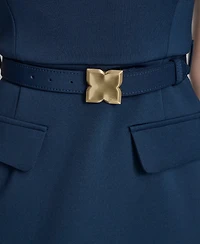 Bcbg Women's Square Neck Belted Dress