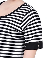 Ny Collection Plus Elbow Sleeve Top