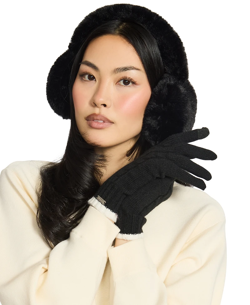 Steve Madden Women's Earmuffs and Gloves Set, 2-Piece