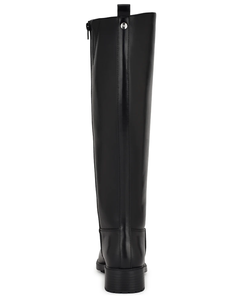 Nine West Women's Barile Wide Calf Tall Block Heel Boots