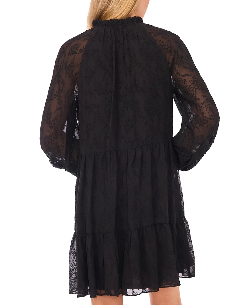 Msk Women's Jacquard Long Sleeve Dress