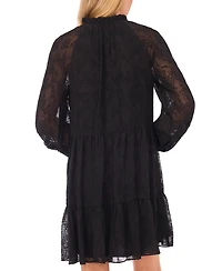 Msk Women's Jacquard Long Sleeve Dress