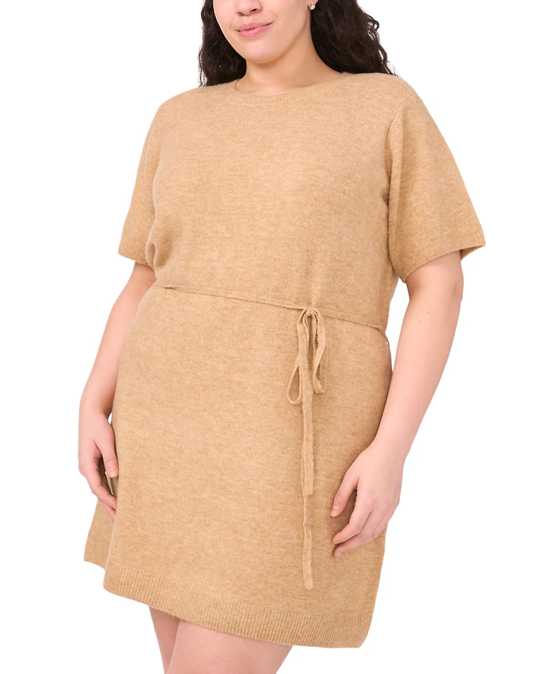 Msk Plus Short Sleeve Knit Sweater Dress