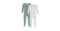 Gerber Baby Boys' Snug Fit Footed Pajamas, 2-Pack, Desert Animals