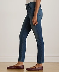 Lauren Ralph Petite High Rise Straight Ankle Jeans
