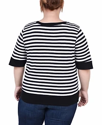 Ny Collection Plus Elbow Sleeve Top