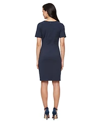 Sl Fashions Women's Cutout Neck Sheath Midi Dress