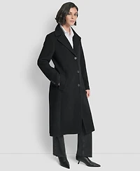 Dkny Women's Maxi Boucle Notch Collar Coat