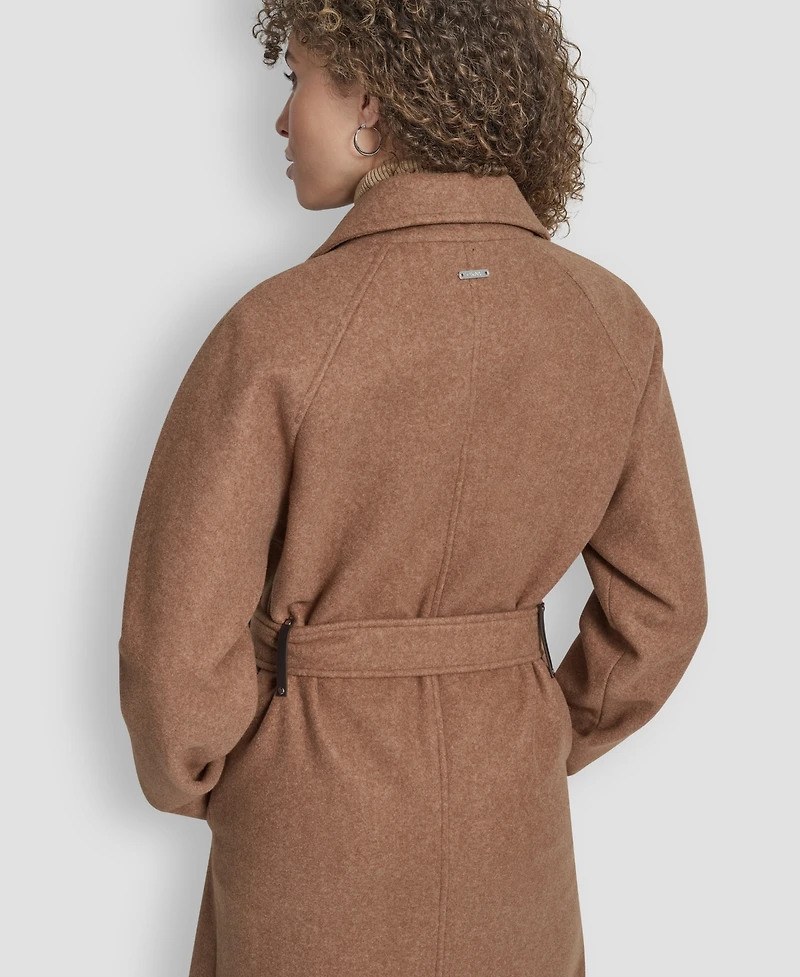 Dkny Women's Belted Notch Collar Coat