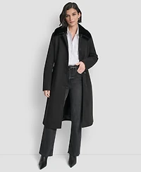 Dkny Women's Single-Breasted Pillow Collar Coat