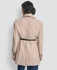 Dkny Women's Short Double-Breasted Belted Coat