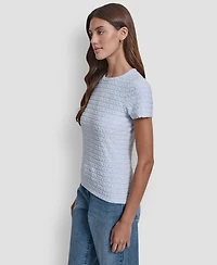 Dkny Jeans Women's Jacquard Logo Crewneck T-Shirt