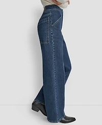 Dkny Jeans Women's High Rise Wide Leg Cargo