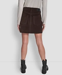 Dkny Jeans Women's High Rise Button Front Mini Skirt