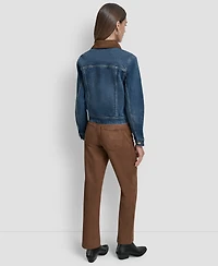 Dkny Jeans Women's Collared Trucker Jacket