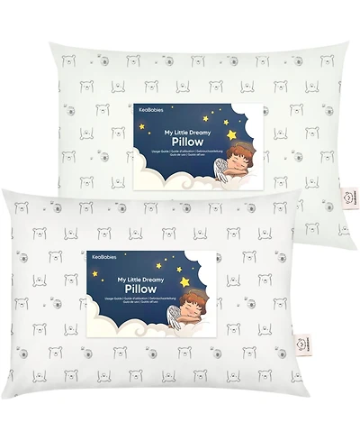 KeaBabies Toddler 2pk Pillow, Soft Organic Cotton Pillows for Sleeping, 13X18 Pillow