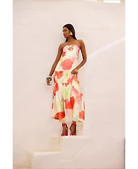 Oasis Women's Rosette Detail Halterneck Midi Dress