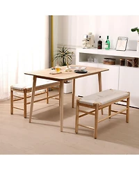 Nordlys - Rope and Wood Storage Bench Exotic Boho Entry