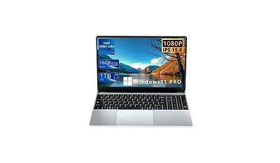 memzuoix N95 Laptop, 15.6 Fhd, Intel Alder Lake N95, 16GB Ram, 1TB Ssd, Silver