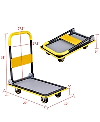 Costway 330lbs Folding Platform Cart Dolly Push Hand Truck Moving Warehouse Foldable