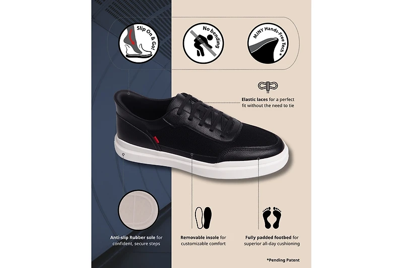 Marc Joseph New York Mens Hudson Street Hands-Free Slip On Technology Fashion Sneakers