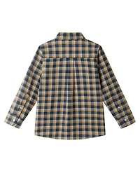 Andy & Evan Toddler Boys Toddler/Child Blue Plaid Two Faced Buttondown