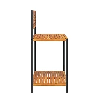 vidaXL Garden Work Table 35.4"x19.7"x43.3" Solid Wood Acacia and Steel