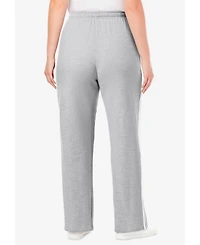 Woman Within Women's Better-Fleece Side-Stripe Pull-On Sweatpants